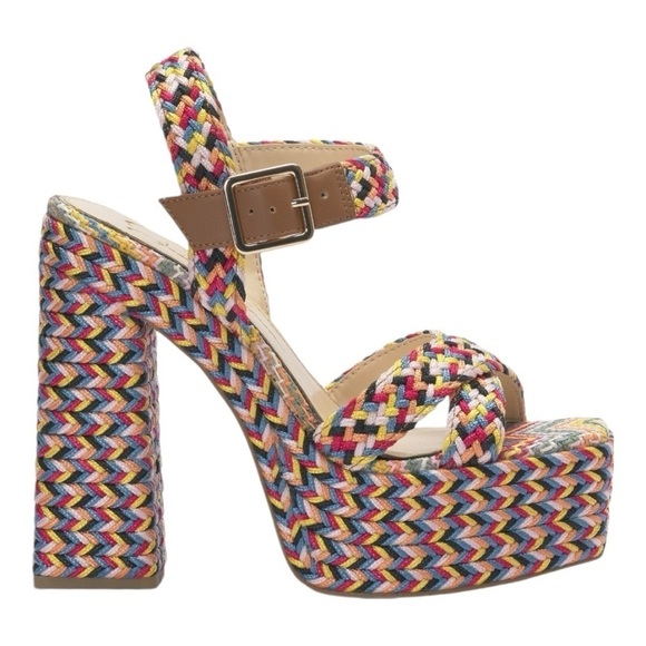 Jessica Simpson‎ Women's Multicolor Woven Brycen Platform Sandals Size 10 - Picture 3 of 15